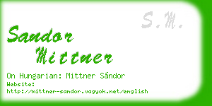 sandor mittner business card